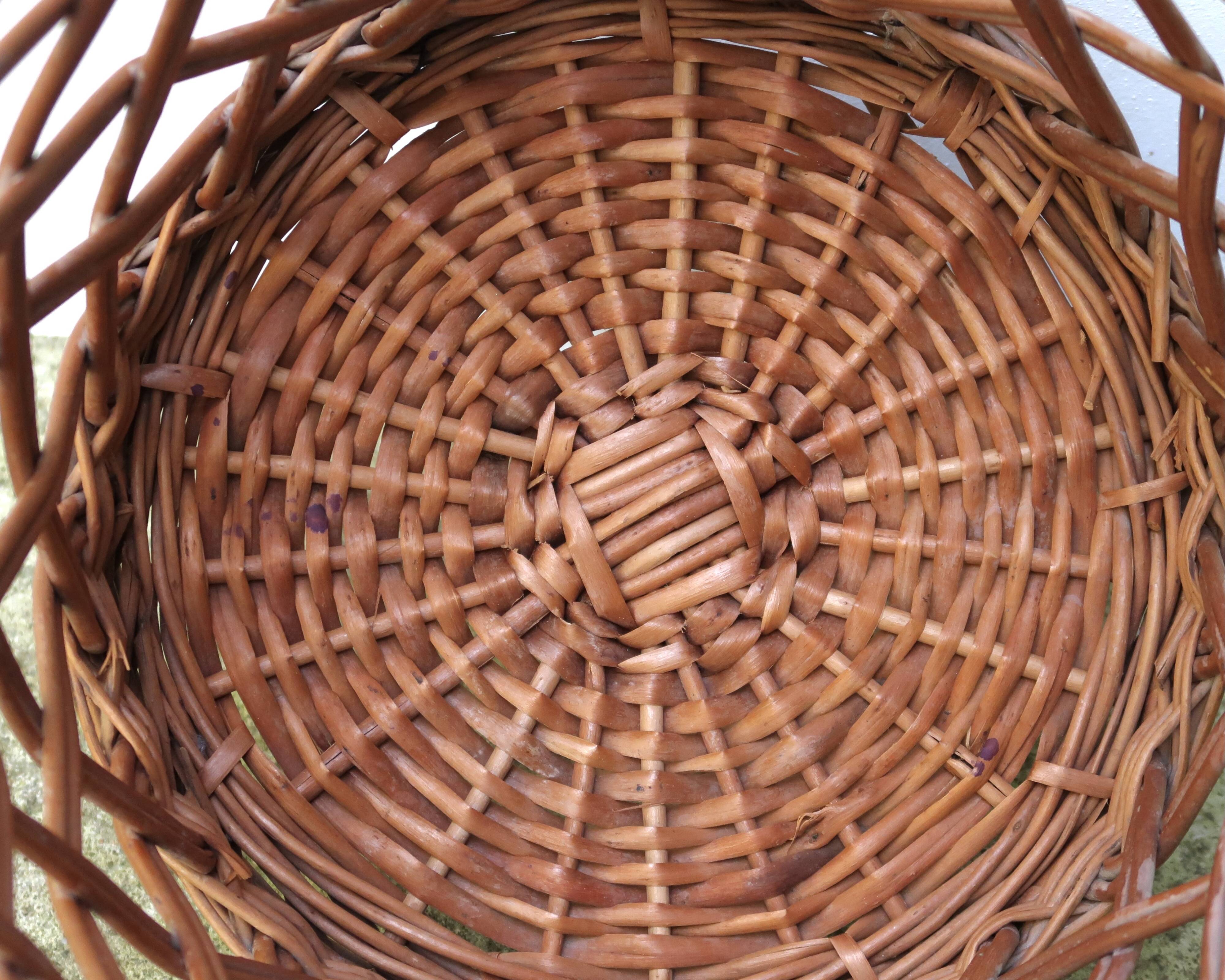 Wicker wastepaper basket, 1970s