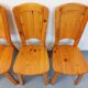 Set of 4 vintage chairs in pine from the 70s
