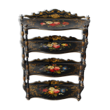 Wall shelf Napoleon III in blackened wood decorated with flowers.