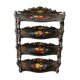 Étagère murale Napoléon III en bois noirci à décor de fleurs.