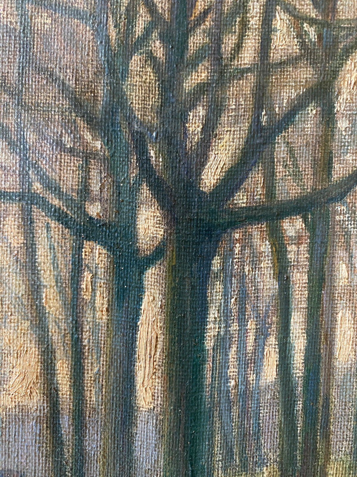 "Forest landscape" painting by Georges Moullade (1893-1968) frame