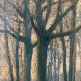 "Forest landscape" painting by Georges Moullade (1893-1968) frame