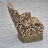 1960s, Danish highback armchair, furniture velour fabric, ash wood.