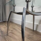 1970s Mid-Century Modern "Space Age" Chrome & Glass Coffee Table