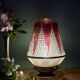 Vintage Art Deco globe table lamp in transparent and purple glass.