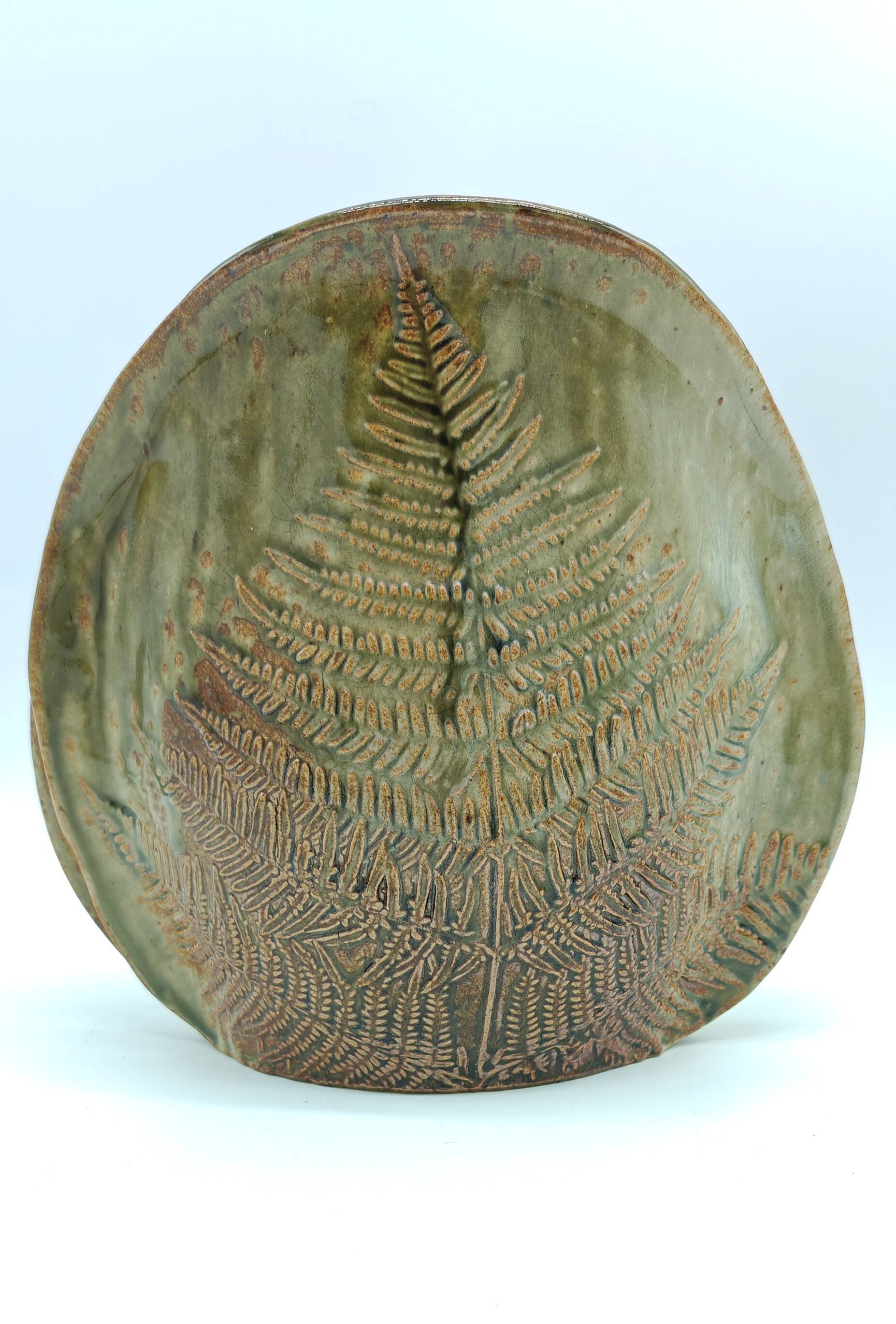 Fern vase in glazed stoneware by Chrislaine Bodin