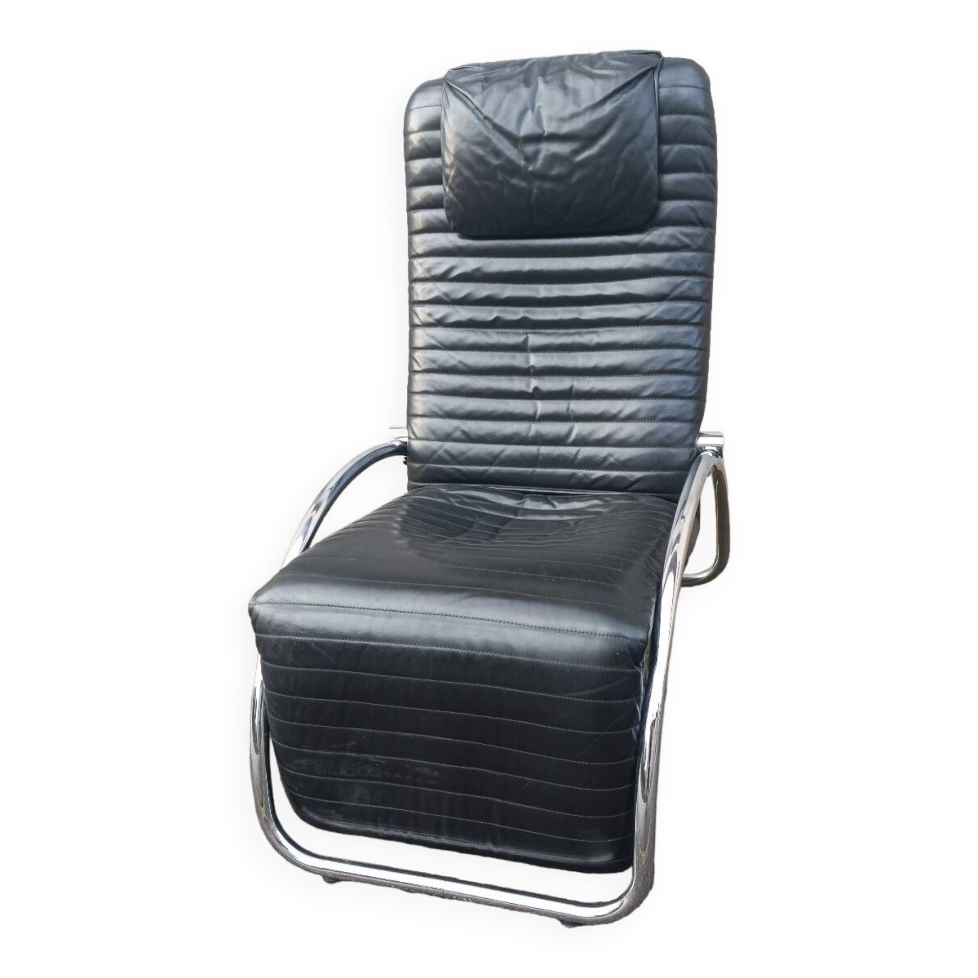 Vintage black leather armchair