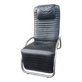 Fauteuil vintage cuir noir
