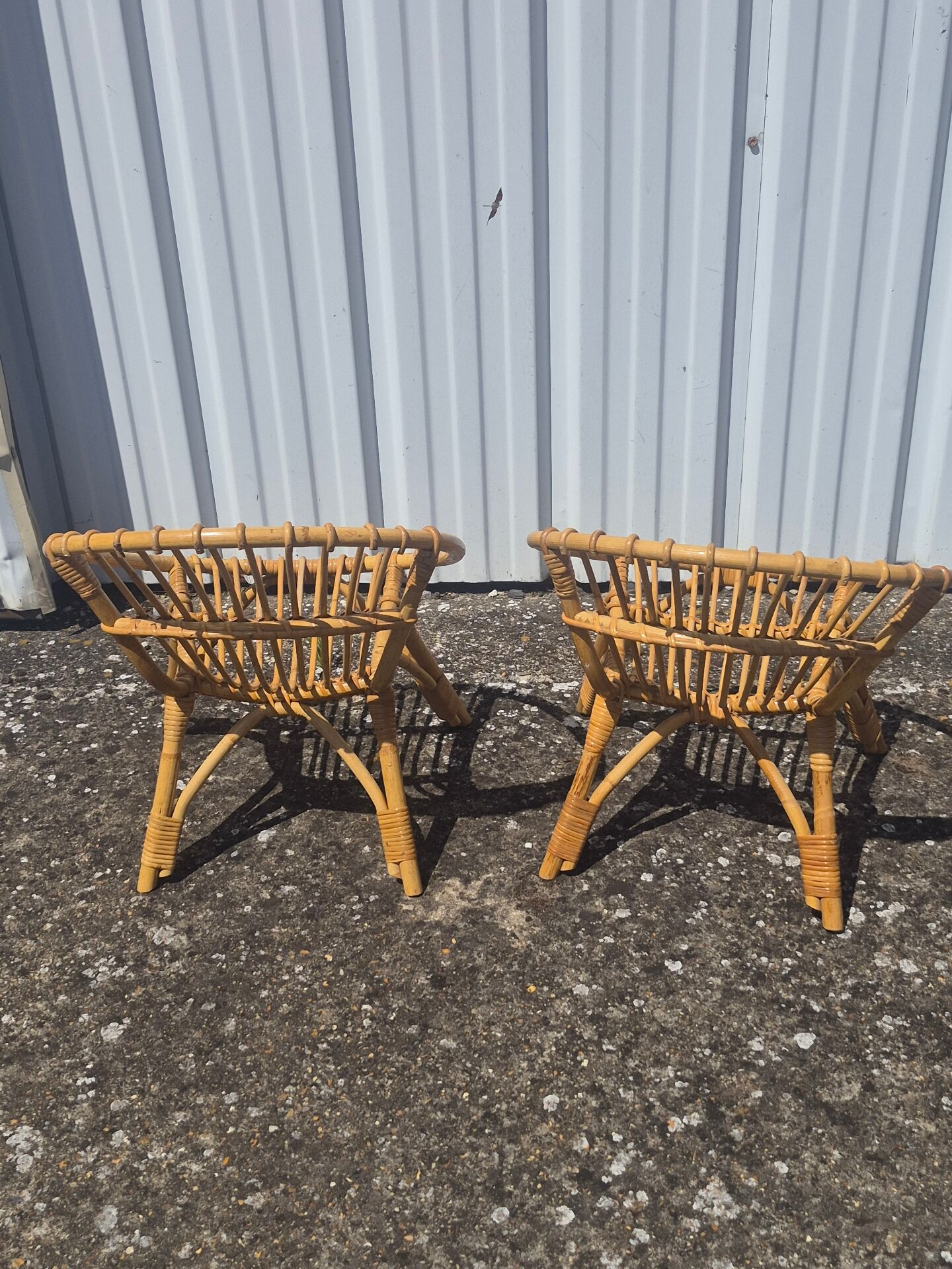 2 rattan armchairs for children