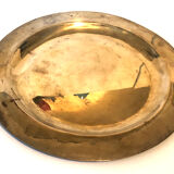 Old gilded brass tray