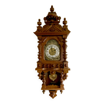 Horloge murale antique allemande de style Art Nouveau Junghans, années 1900