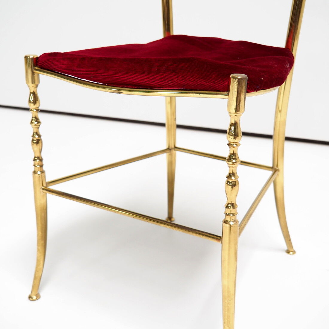 Chaise latérale italienne en laiton Chiavari