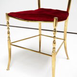 Chaise latérale italienne en laiton Chiavari