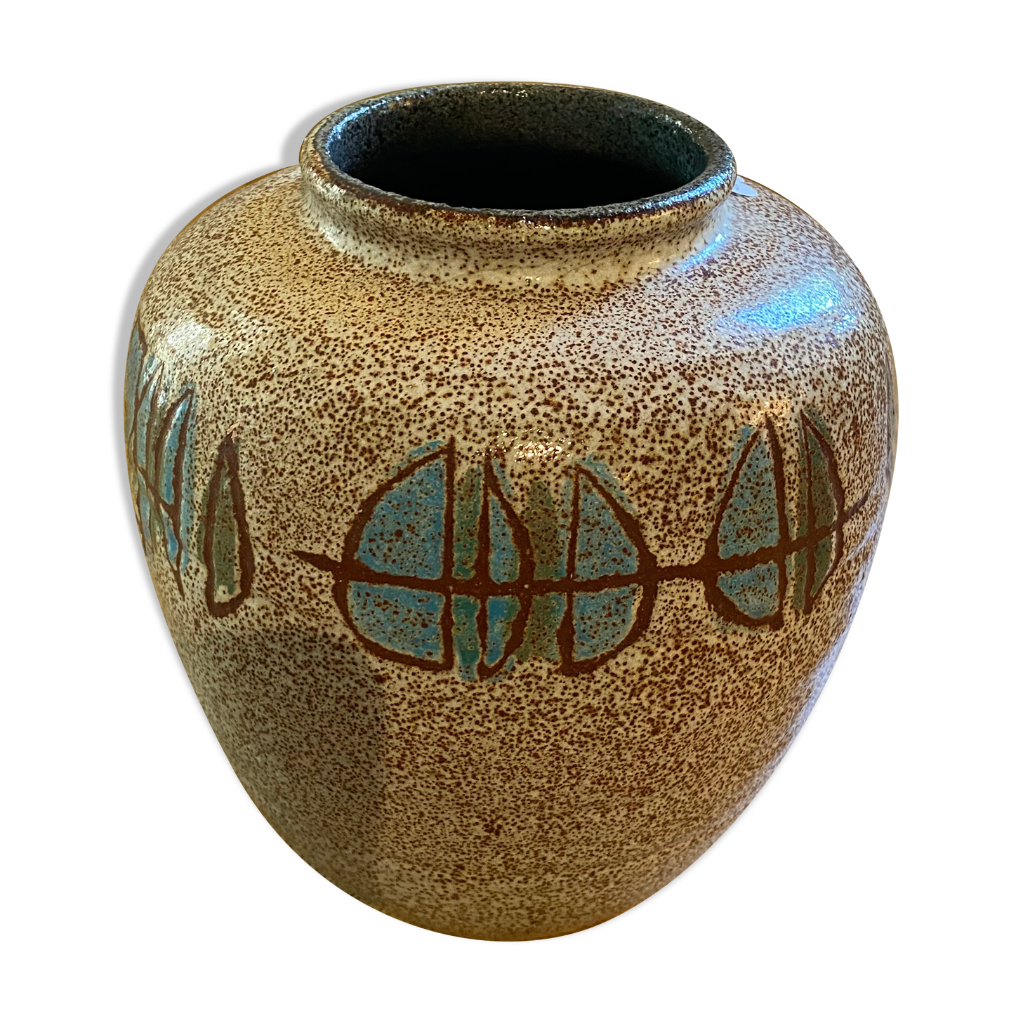 Vase en céramique Accolay avec motifs géométriques