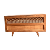 Wooden toy chest and rattan