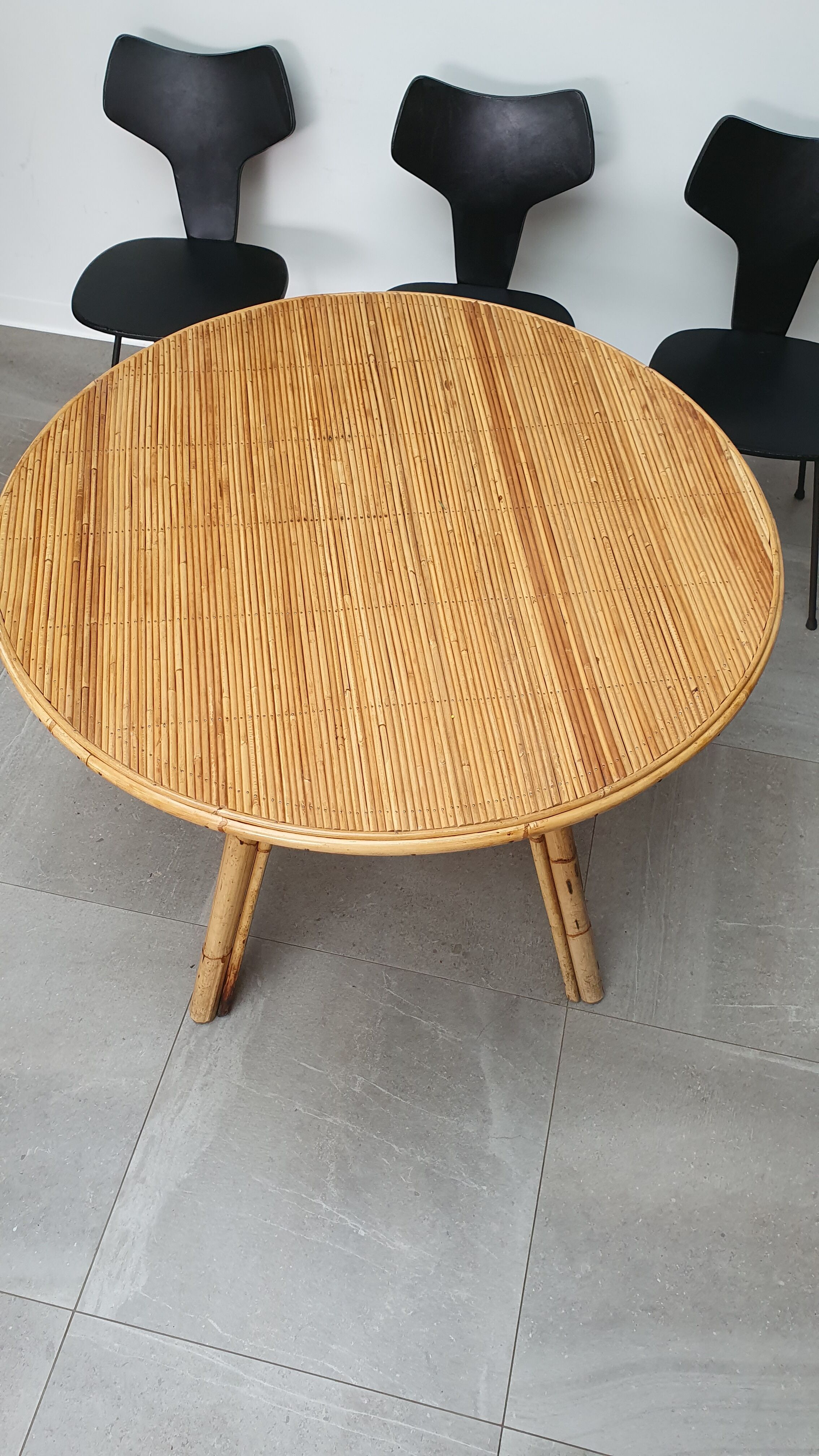 Rattan dining table from the 60s
