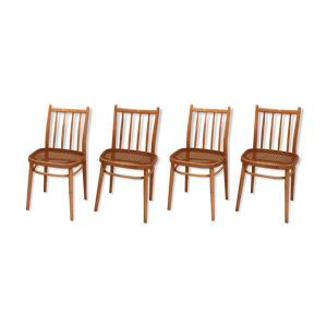 lot de 4 chaises en cannage