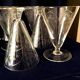 Set of 10 engraved glass water glasses from the 1930s 1940s tabletop art