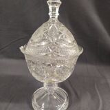 Sugar candy drager vintage crystal on foot 28cm