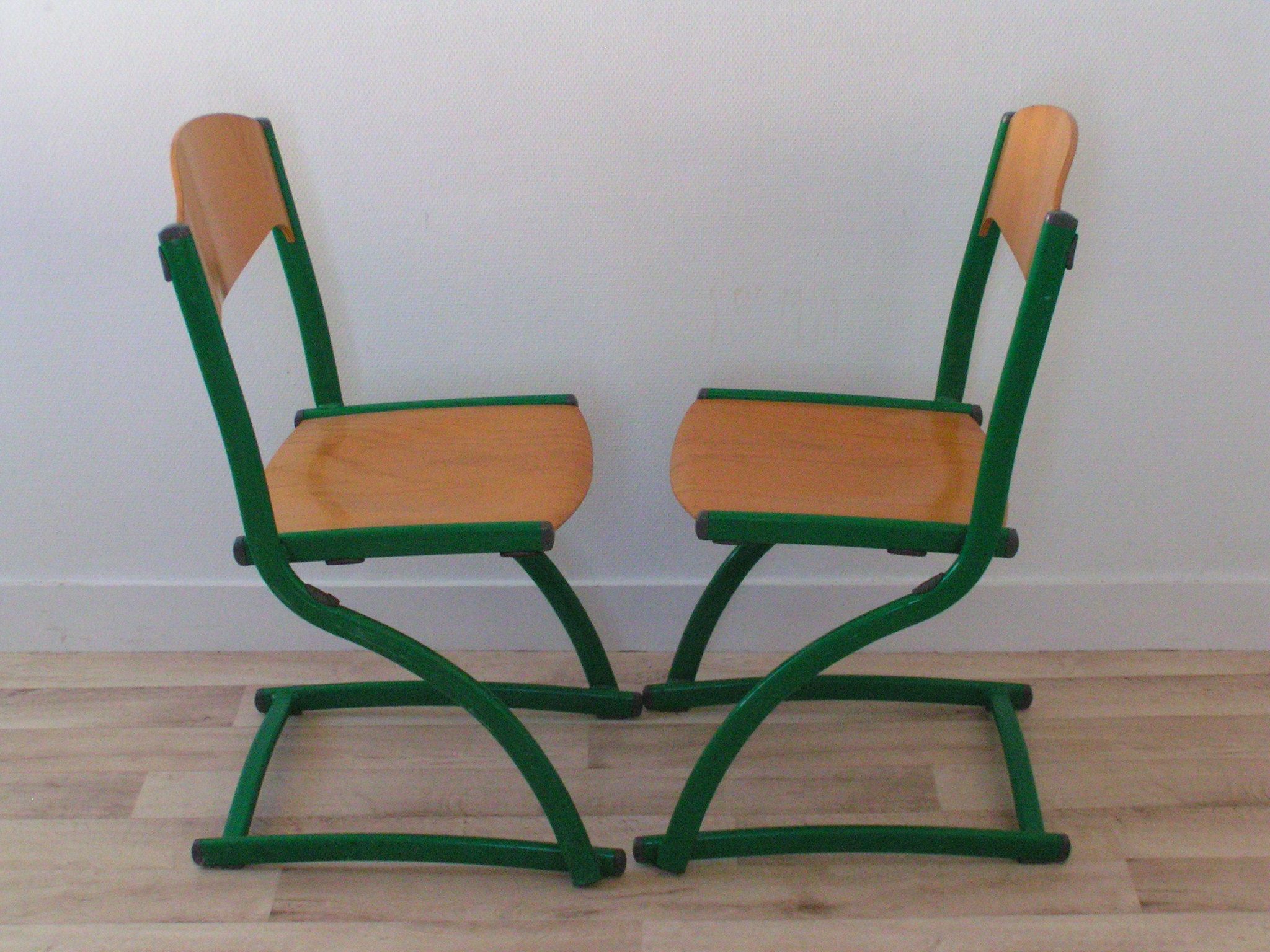 Paire de chaises traîneau