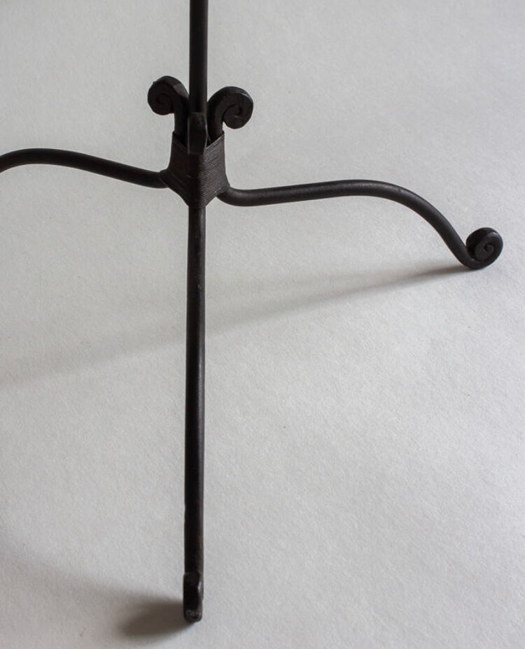 Wrought iron candlestick, handcrafted work, second half 20th century