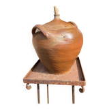 Ancient terracotta pottery jar