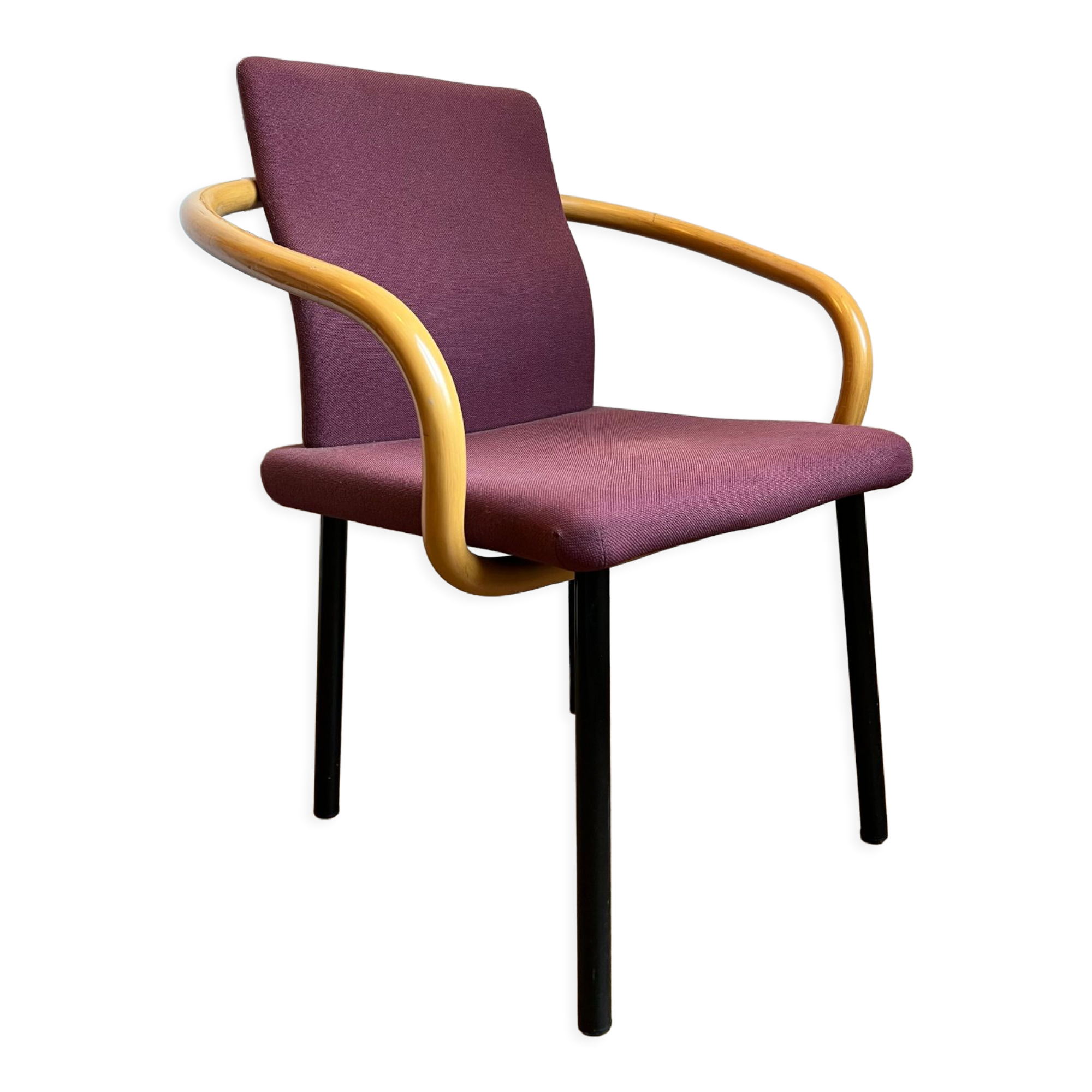 Mandarin chair by Ettore Sottsas for Knoll - bamboo armrest - rare