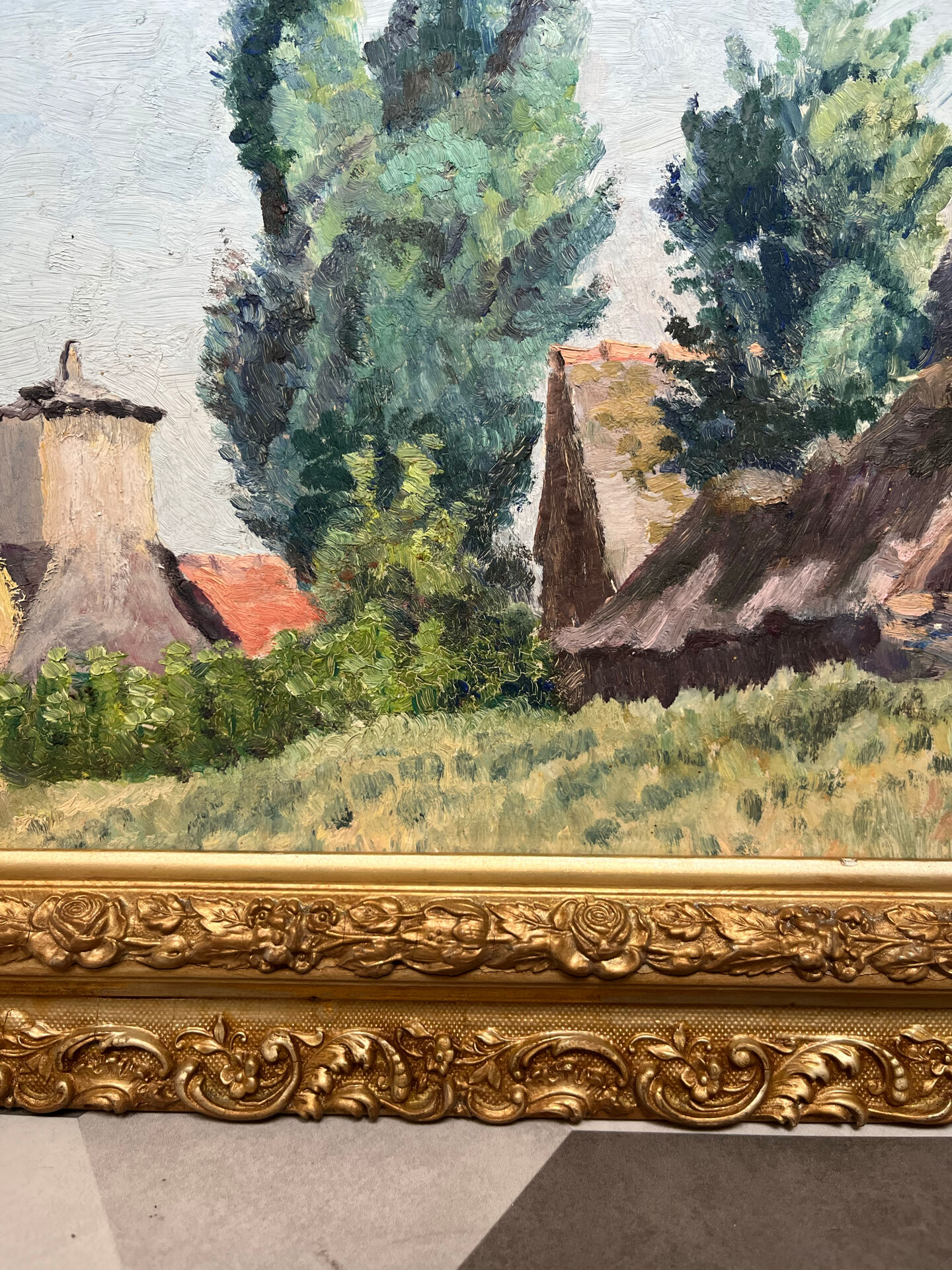 Tableau paysage campagne peinture à l’huile