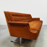 Midcentury lounge set swivel armchairs & sofa 'Madmen style'