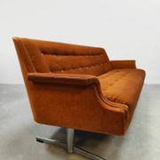 Midcentury lounge set swivel armchairs & sofa 'Madmen style'