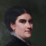 Emile levy (1826-1890) oil on canvas portrait of a woman