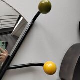 Coat rack/vintage iron mirror on foot 1970