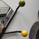Coat rack/vintage iron mirror on foot 1970