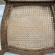 Set of 2 antique wooden bistro chairs canned seats