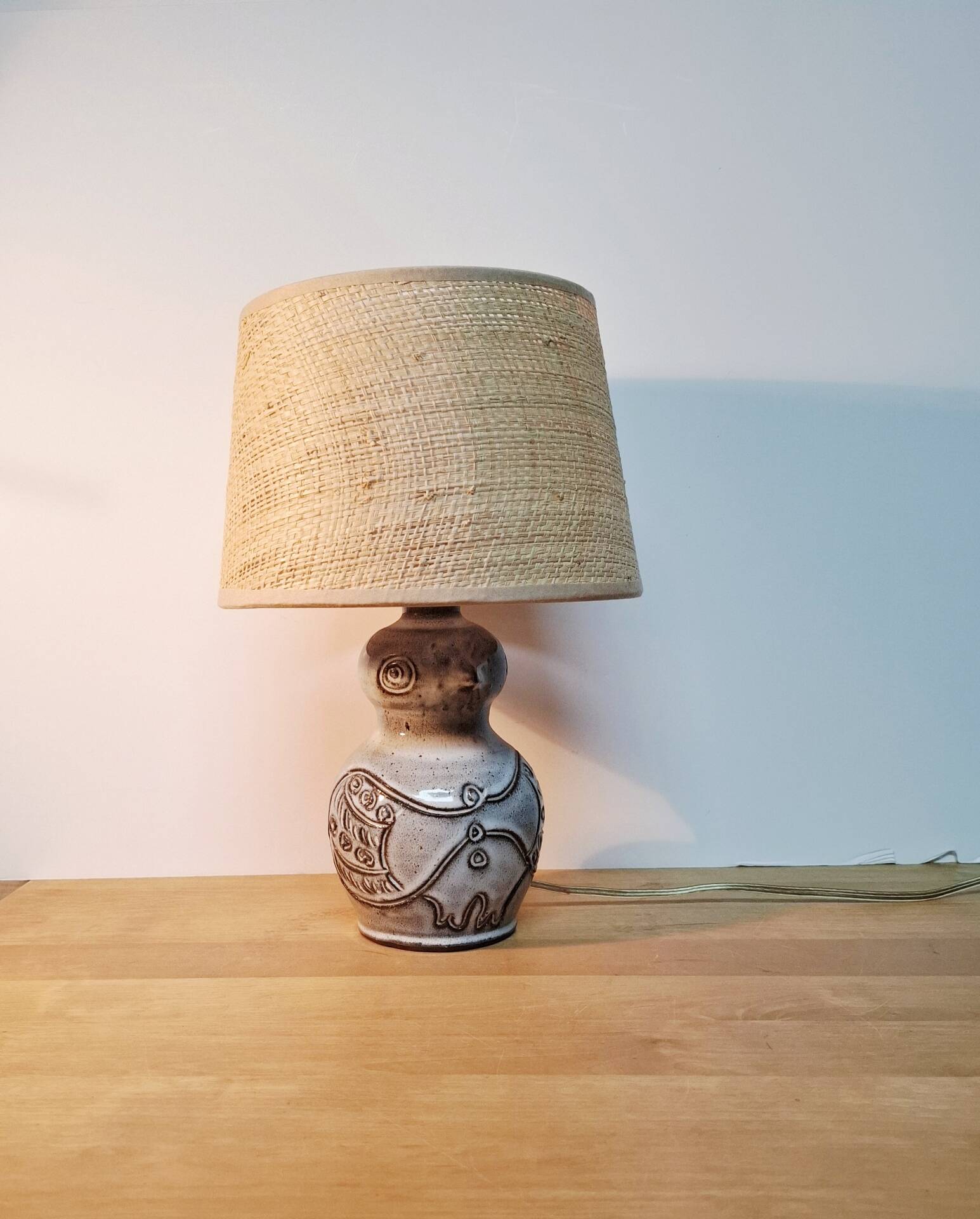 Lampe en céramique zoomorphe 70's