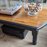 Table basse ancienne noire et bois