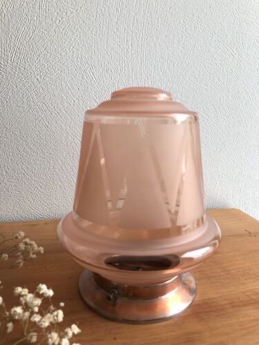 Pink frosted glass globe