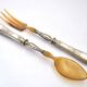 Empire salad server decorated with a swan and napoleon palmette, 19th century.