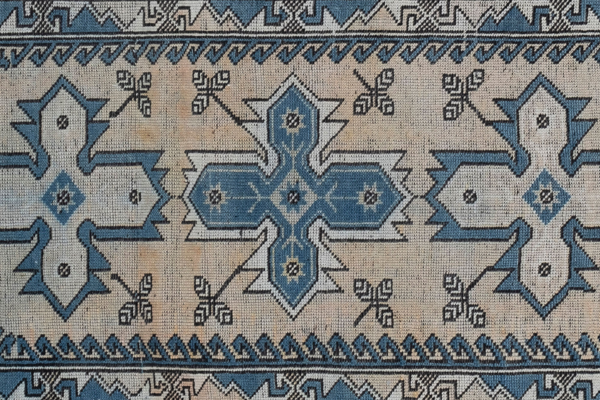 Tapis turc oushak bleu 105 x 175 cm