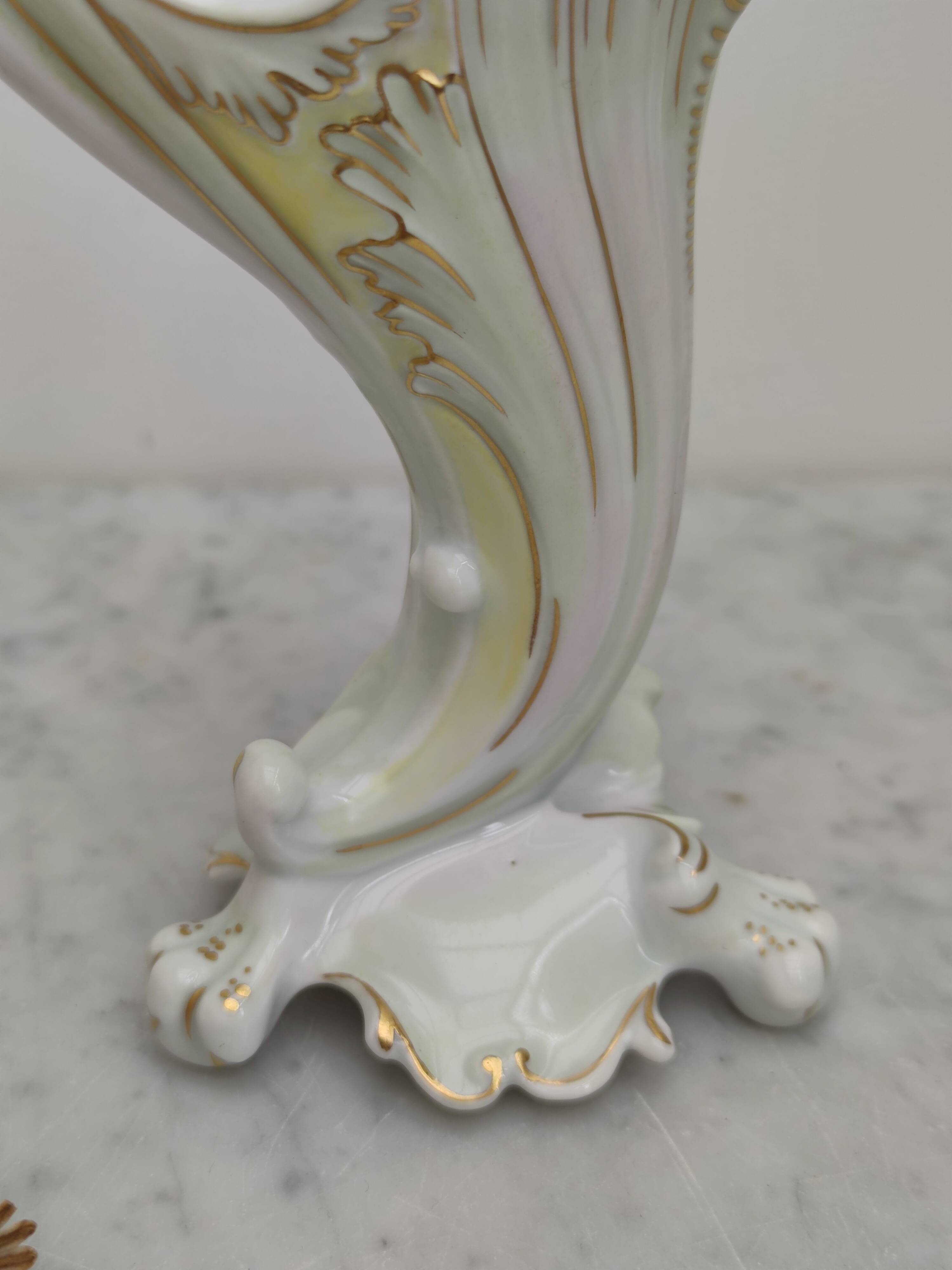 Limoges porcelain cone vase