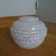 Globe lampshade in white speckled blown glass from Clichy