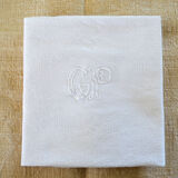 Lot de 12 serviettes coton damassé brodées main
