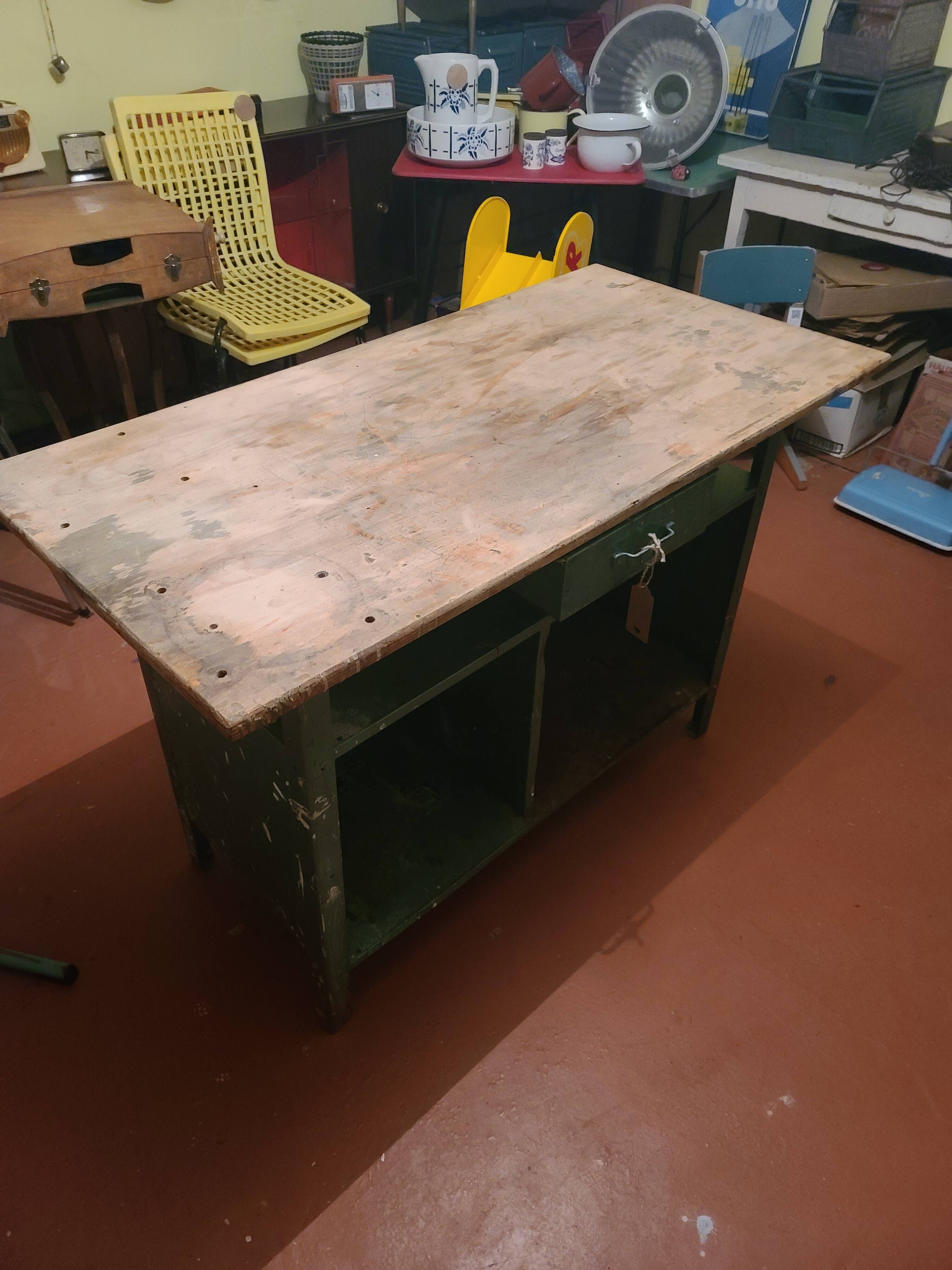 Wood and metal workbench