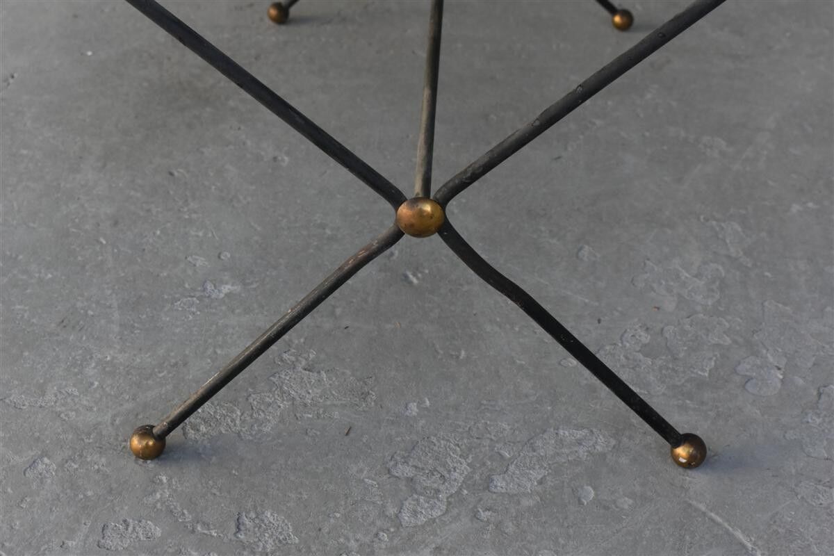 Table of metal and smoked glass style 1940