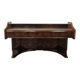 Burl wood dressing table with double glass shelf