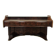 Burl wood dressing table with double glass shelf