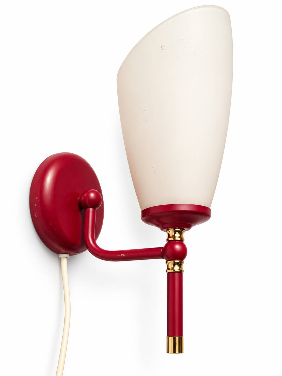 Pair of Italian 1980s Burgundy Wall Sconces