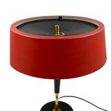 Oscar Torlasco, Mid-Century red table lamp, Lumi, Italy 1954