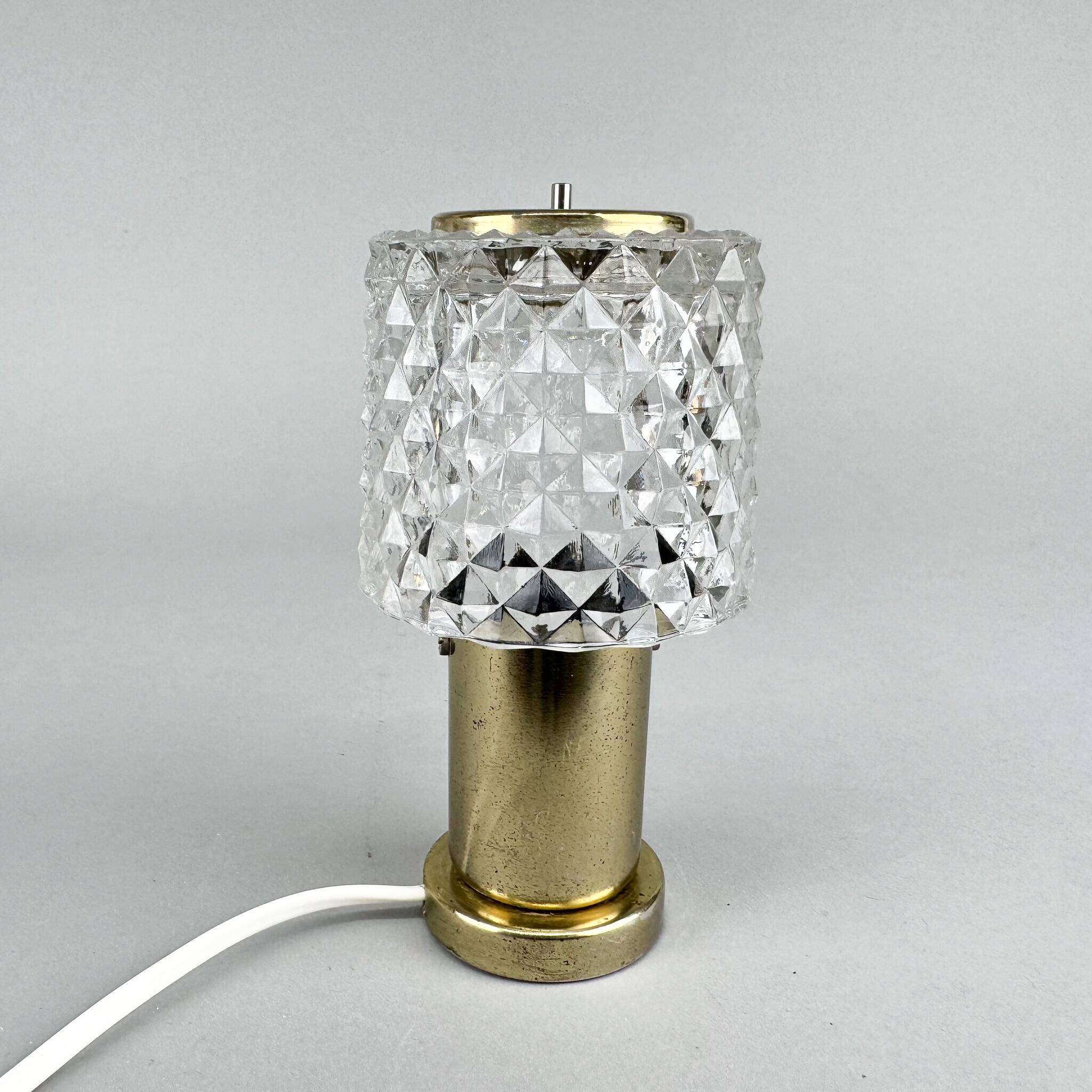1970s Glass Table Lamp by Kamenicky Senov, Czechoslovakia