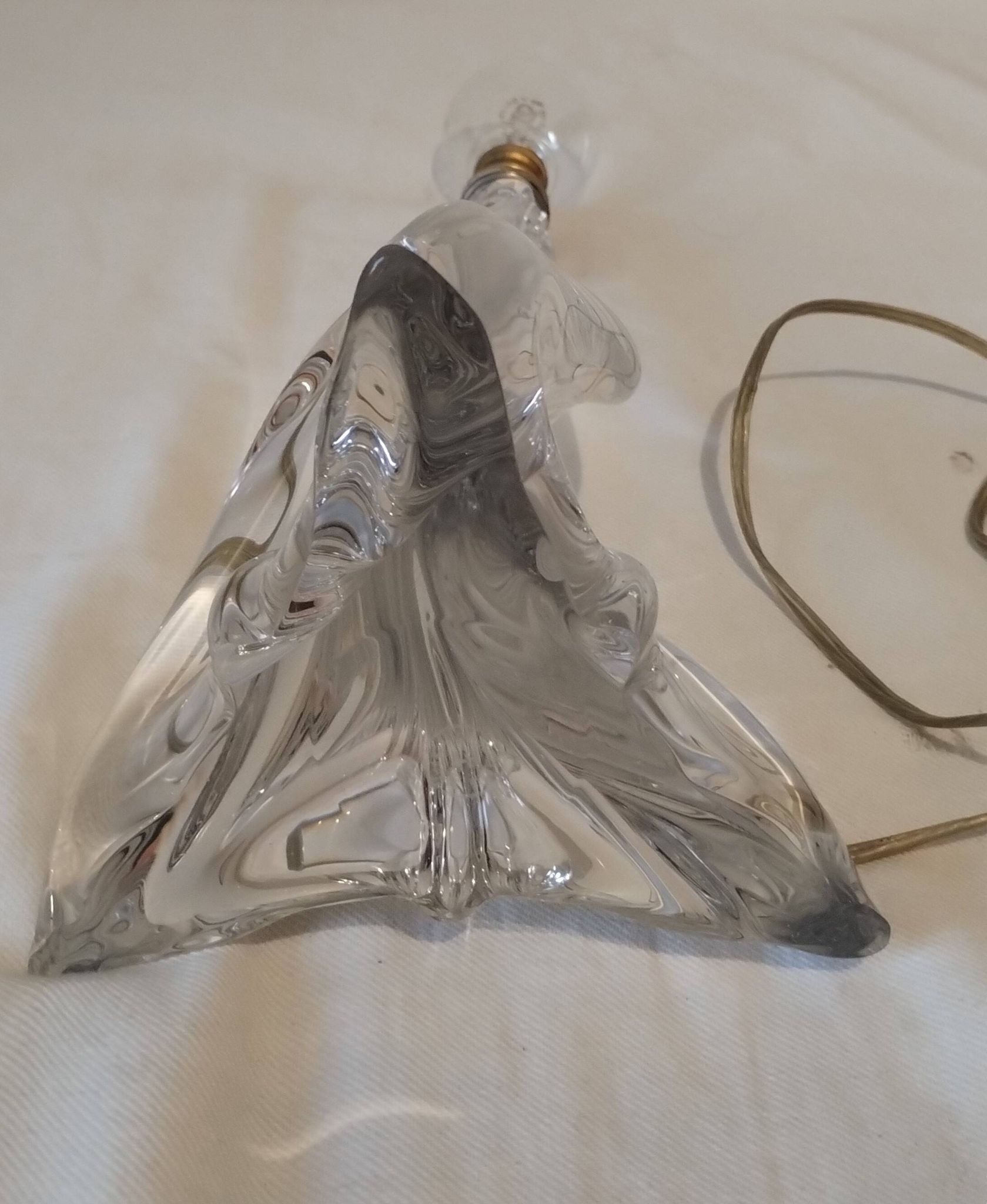 Pied de lampe en cristal de Lorraine